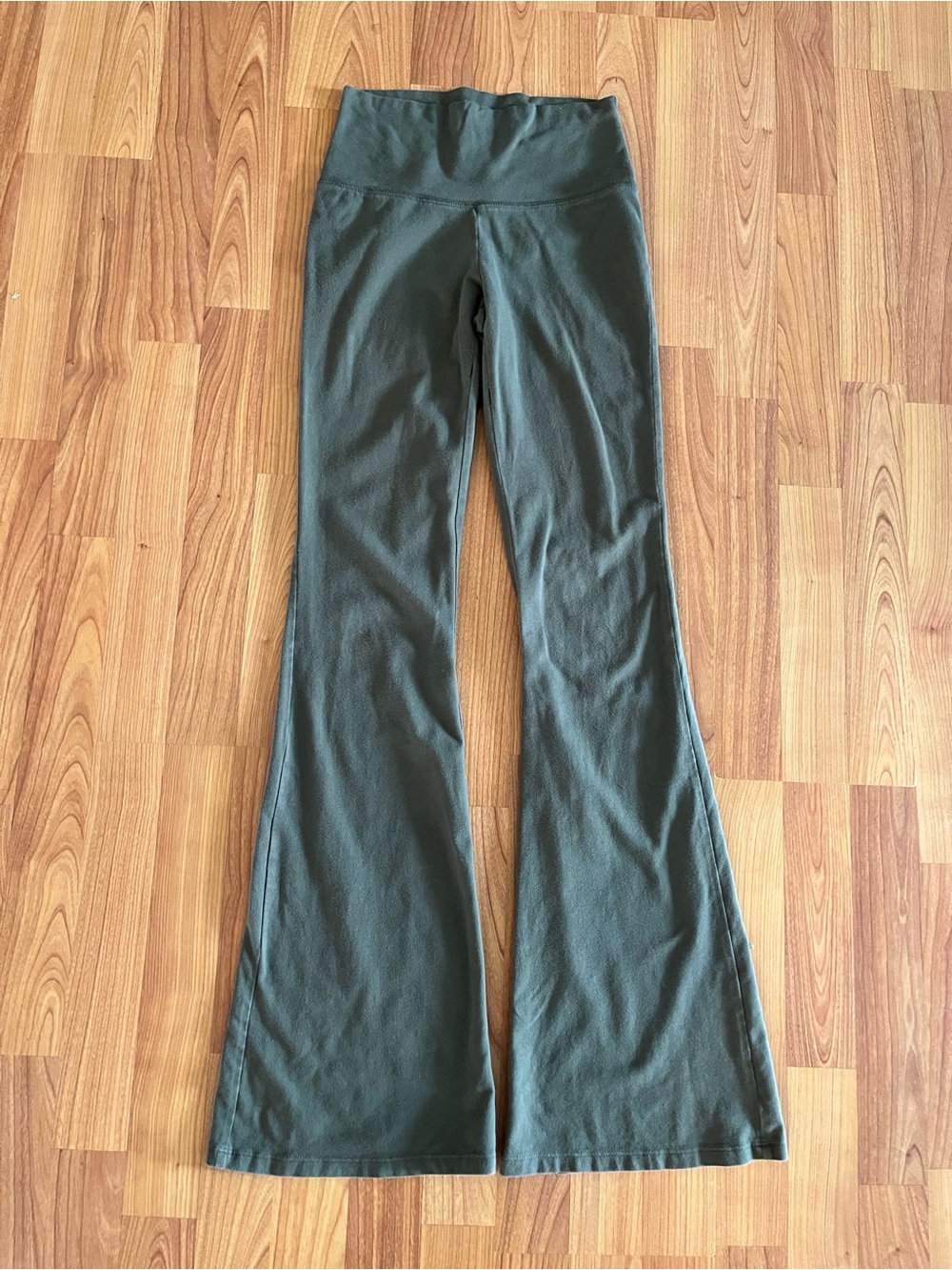 Olive Green Flared Yoga Pants